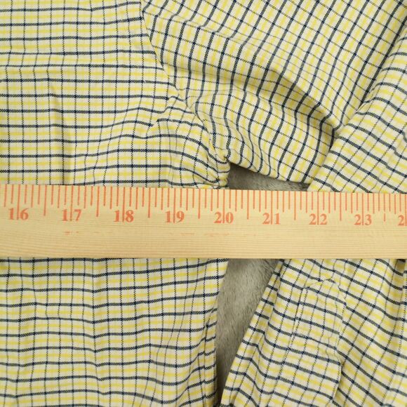 Ralph Lauren Vintage Custom Fit Yellow Navy Check Button Up Shirt size Medium - Picture 5 of 8